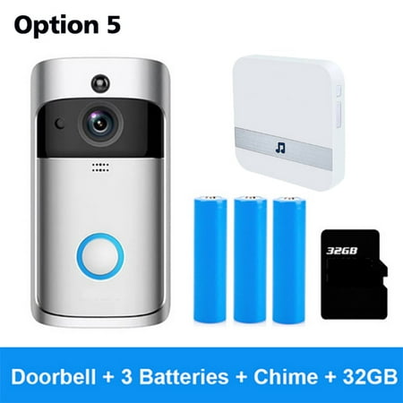 Maynos Wireless Doorbell Camera, Waterproof WiFi Doorbell Security Camera With Chime, Cloud Storage, Batteries