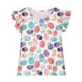 thumbnail image 5 of MKOSPLRT Toddler Girls' Easter Bunny Ruffle Hem Top Flutter Sleeve Crewneck Graphic Tees Soft Cotton Shirt for First Easter 12 Years, 5 of 7