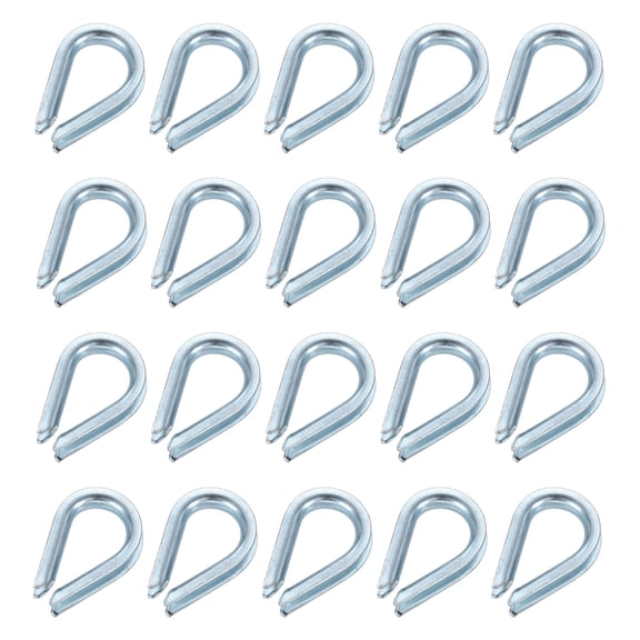 Uxcell 24 Pack Wire Rope Thimble, 1/8" M3 Carbon Steel Thimble for 1/8" Diameter Wire Rope, Marine Rigging, Boat, Fishing, Construction, Industrial Applications