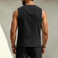 thumbnail image 4 of Men Vest Slim Fit Formal Business Wedding Prom Party Button Down Dress Waistcoat Summer Casual Sleeveless Suit Vests, L, 4 of 5