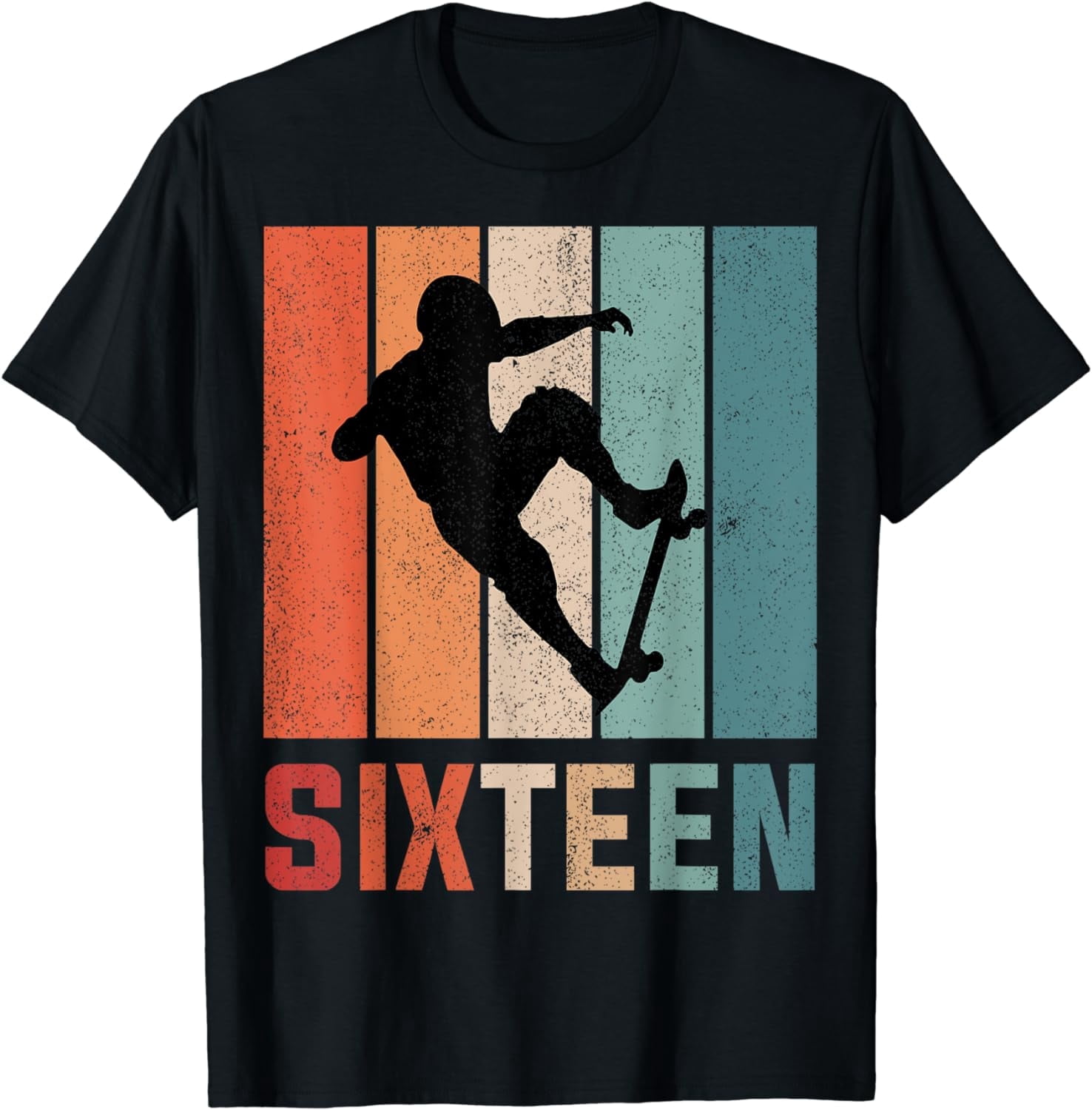 16th Birthday Retro Skateboard Skater Boys Kids 16 Years Old T 