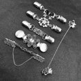 thumbnail image 2 of 6 pinzas plateadas para cárdigan para mujer, pinzas vintage para suéter con flores de diamantes de imitación, cadena de metal para suéter, pinza creativa para cárdigan y falda, 2 of 5