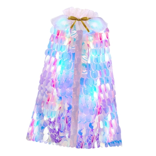 Capa de malla de princesa, accesorio creativo, disfraz de princesa para regalos de festivales Luz de color