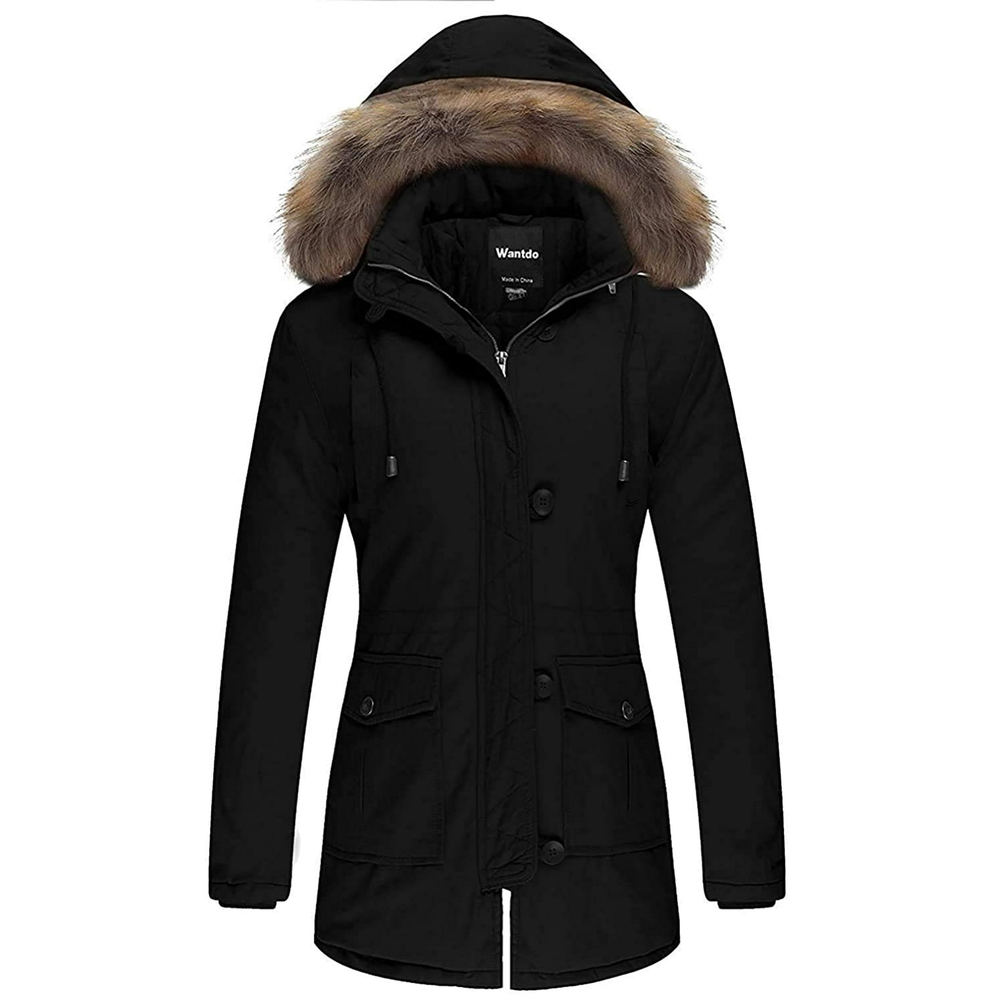 Black parka with fur hood online
