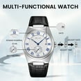 thumbnail image 5 of SKMEI Men's Casual Leather Watch Big Face Watch for Men，Fashion Business Dress Analog Quartz Waterproof Wrist Watch, 5 of 7