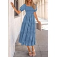 thumbnail image 3 of Vestido Midi PRETTYGARDEN Mujer Floral Azul Verano 2025, 3 of 6