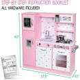 thumbnail image 3 of Lil' Jumbl Kids Wooden Pretend Play Kitchen Set with Sounds & Accessories, Pink Sprinkles, 3 of 10