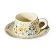 thumbnail image 1 of Ensemble de Tasses à Café en Céramique Florale Élégante - 85oz Style Rétro Blanc Orange - pour Maison & Usage, 1 of 8