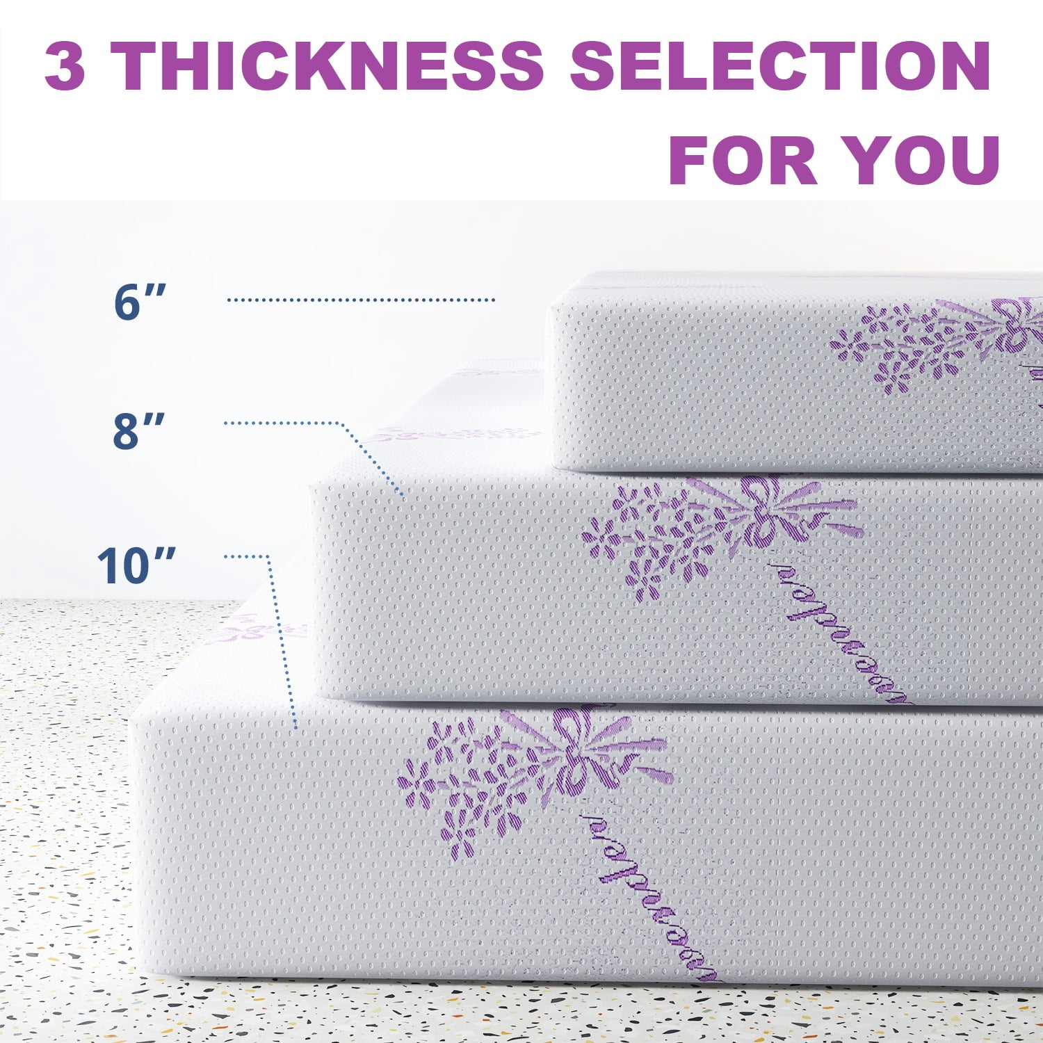 8 inch Gel-Infused Memory Foam Mattress - Queen Size, Layered Support Design, Removable Cover