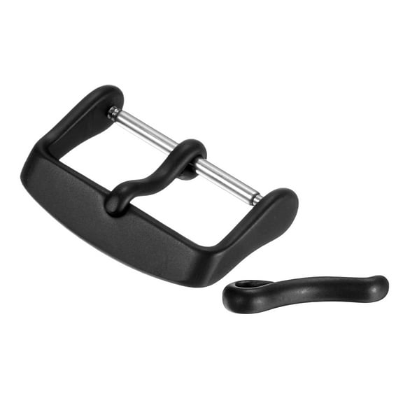22mm Watch Band Replacement Buckle Stainless Steel Watch Strap Clasp Matte PVD Buckles with 2pcs Tongue, Black