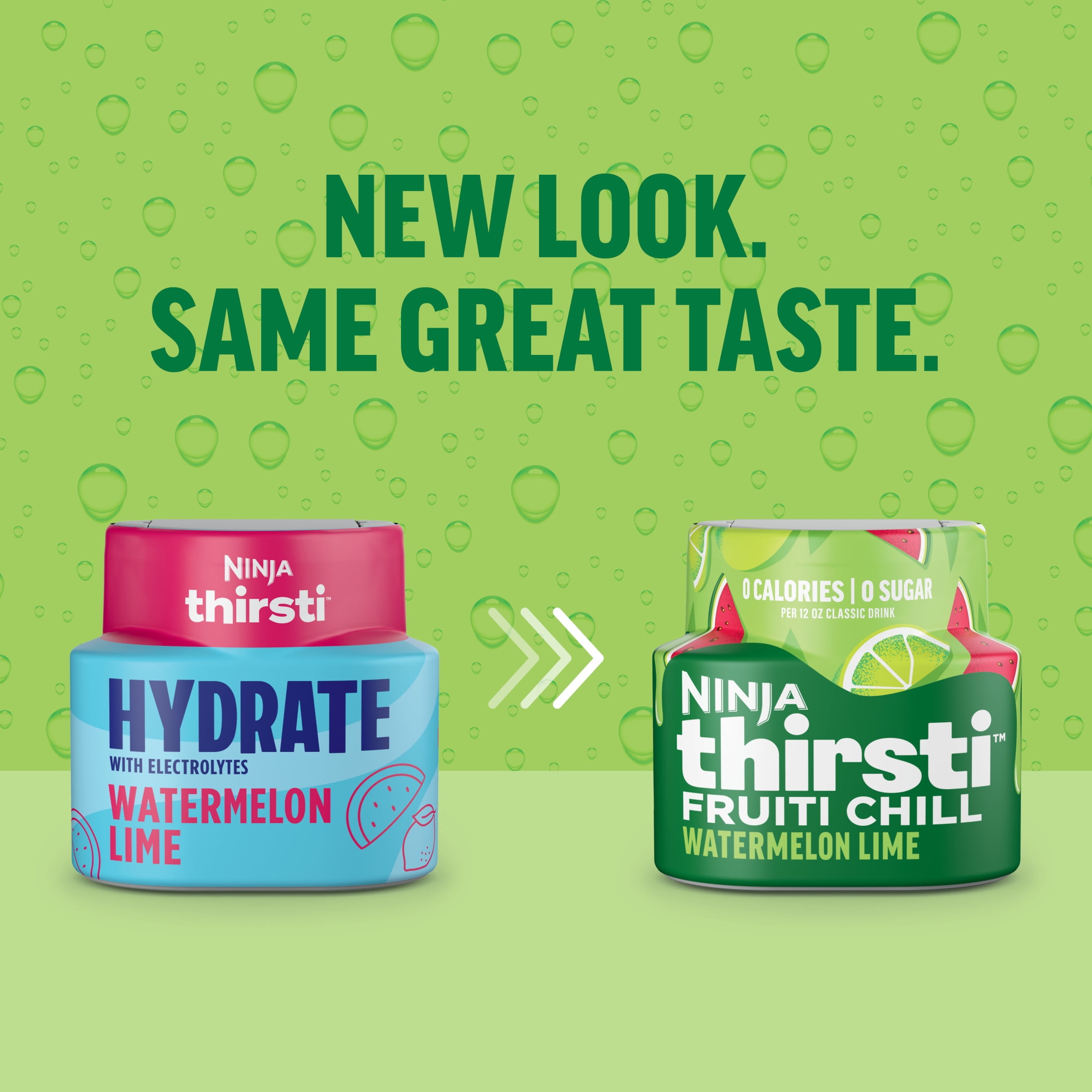 (2 pack) Ninja Thirsti FRUITI CHILL Watermelon Lime Flavored Liquid Water Drops, 1 Flavor Pod, WCFWTLI61