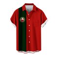 thumbnail image 1 of Mens Manga Corta Botón Abajo Camisas, Cuello de Vuelta Navidad Impresa Blusa, Top de Moda Casual, 1 of 4