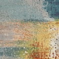 thumbnail image 6 of 5'X8' Blue Rust Orange Machine Woven Abstract Brushstrokes Indoor Area Rug, 6 of 6