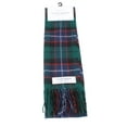 thumbnail image 3 of Locharron of Scotland Bowhill Galbraith Modern Lambswool Tartan Scarf - Green/Blue/Grey, 3 of 3