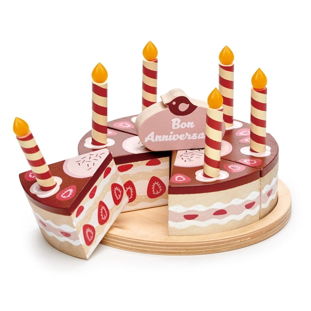 Juguetes Pretend Play con chocolate para tartas de cumpleaños, hojas tiernas, para mayores de 3 años