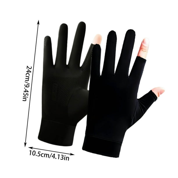 Guantes de pesca para hombre y mujer, guantes para conducir, senderismo y protección solar. Palma de silicona antideslizante, pulgar e índice con pantalla táctil, transpirables y con protección UV.