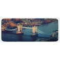 thumbnail image 1 of London Kitchen Mat, London Aerial View with Tower Bridge at Sunset Internatinal Big Old UK British River, Plush Decorative Kitchen Mat with Non Slip Backing, 47" X 19", Multicolor, by Ambesonne, 1 of 1