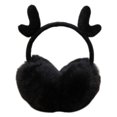 thumbnail image 1 of Qarigey Orejeras cálidas de invierno de piel para mujeres y niñas, orejeras de gato, orejeras de felpa elásticas para exteriores, cubiertas para Calentadores de oídos negro, 1 of 6