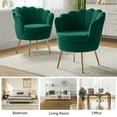 thumbnail image 5 of Seashell Upholstery Barrel Chairs Set of 2 Velvet Lounge Armchairs Gold Legs Home Living Room Bedroom, 5 of 9