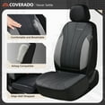 thumbnail image 3 of Coverado Front Car Seat Covers, Faux Leather Seat Protectors, 2 Seats Automotive Cushions Universal Fit for Car SUV Sedan Truck, Black&Gray, 3 of 6