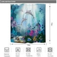 thumbnail image 5 of Dolphin Shower Curtain Underwater Algaes Coral Reefs Sunbeam Tropical Fish Marine Wildlife Ocean Animal Seabed Bathroom Decor Fabric Polyester Waterproof 72Wx72H Inch 12 Pack Plastic Hooks, 5 of 6