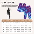 thumbnail image 4 of Pofeuu Swirl Print Blue Purple Print Womens Pajamas Set Long Sleeve Sleepwear Button Down Nightwear Soft Pj Lounge Sets Button Down Pajamas Women-XX-Large, 4 of 7