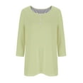 thumbnail image 4 of aidice 3/4 Length Sleeve Womens Tops Casual Round Neck Shirts Comfy Fitting Solid Color Tee Shirts, 4 of 4