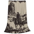 thumbnail image 2 of Balery Western Desert Cowboy Manta de Felpa Suave y Acogedora – Cobija de Franela Aterciopelada para Cama, Lavable y Cálida para Sofá, Mascotas, Transpirable-80"x60", 2 of 7