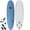 Lt. Blue, variant on Plantain Soft Top Long Foam Surfboard for Beginners and Kids - Includes Leash + Fins