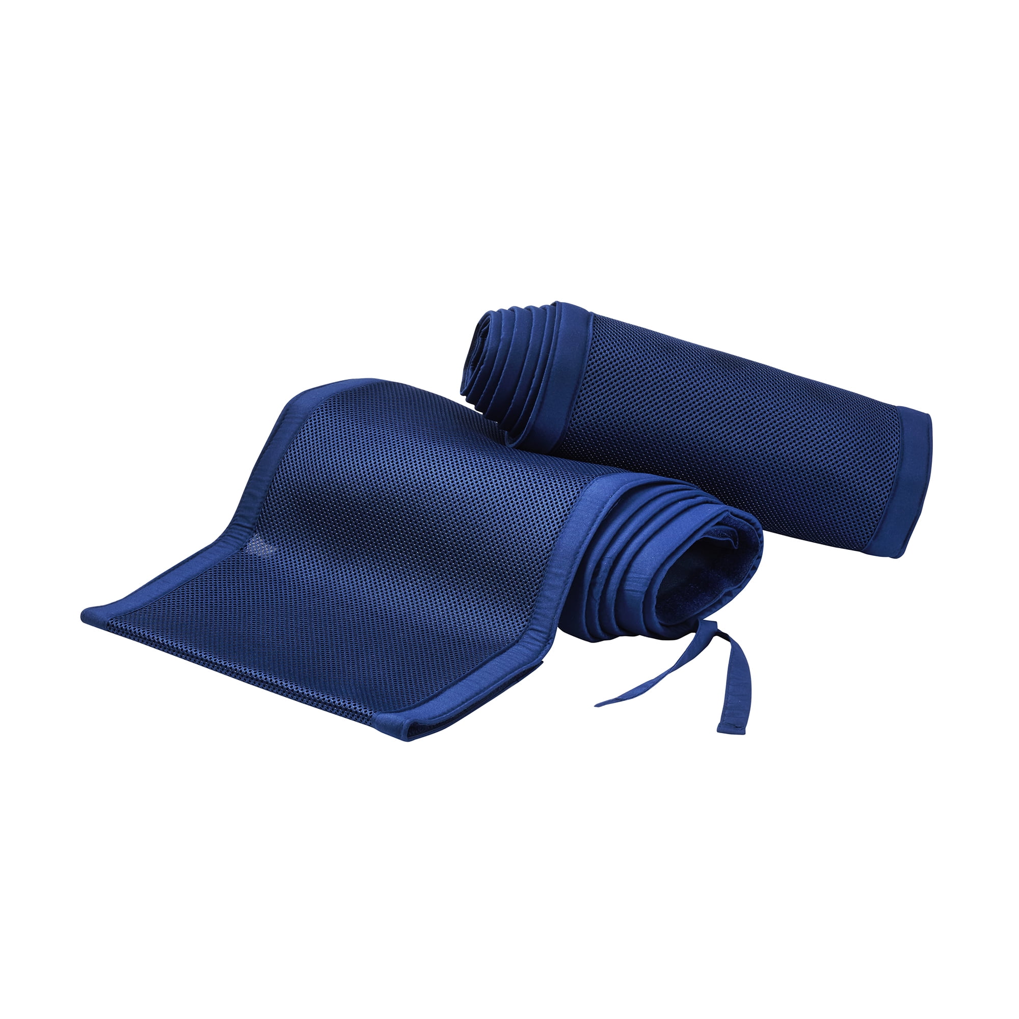 navy mesh crib bumper