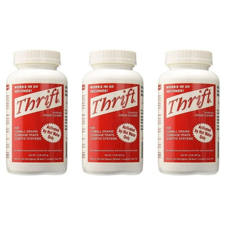 Thrift T-100 Alkaline Based 1-Pound Granular Drain Cleaner (3-(Pack))