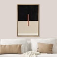 thumbnail image 3 of PixonSign Framed Canvas Wall Art Geometric Art Deco Red Black Color Block Abstract Print Minimalism Contemporary Nordic Calm Decoration for Living Room, Bedroom, Office - 24"x36" Natural, 3 of 5