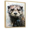 thumbnail image 2 of Designart "Playful Portrait Of Otter I" Otter Floater Framed Canvas Art Print, 2 of 5