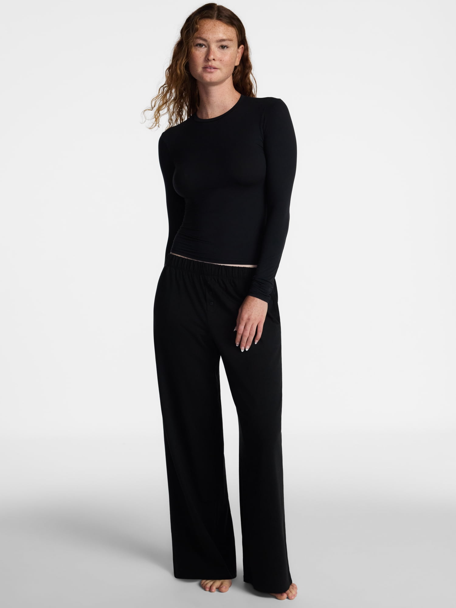 No Boundaries Fit Stretch Tee with Long Sleeves, Women's XS-XXXL
