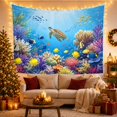 thumbnail image 3 of Sea Turtle Swimming in Coral Reef Underwater Scene, Serene Digital Art for Ocean Enthusiasts, Nautical Home Decor, Birthday Gift, Tapestry Wall Hanging for Living Room and Beach House, 3 of 7