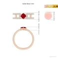 thumbnail image 4 of ANGARA Natural Square Ruby Parallel Split Shank Ring with Accents in 14K Rose Gold for Women (Size-4mm) | July Birthstone, Birthday, Anniversary, Jewelry Gift for Women | Natural Ruby Ring, 4 of 9