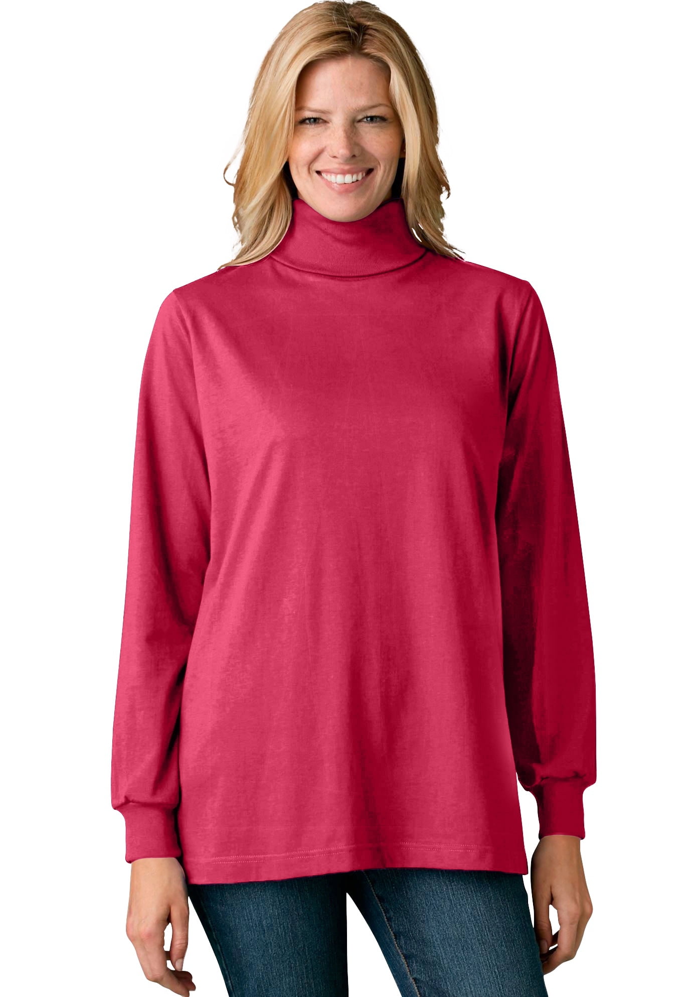 Woman Within Womens Plus Size Perfect Long Sleeve Turtleneck 