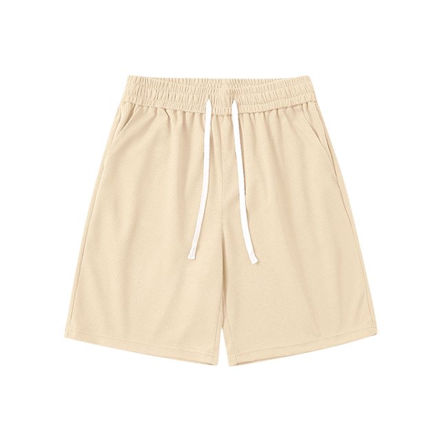 Men Solid Color Casual Fashion Loose Elastic Waist Pockets Exercise Shorts Pants