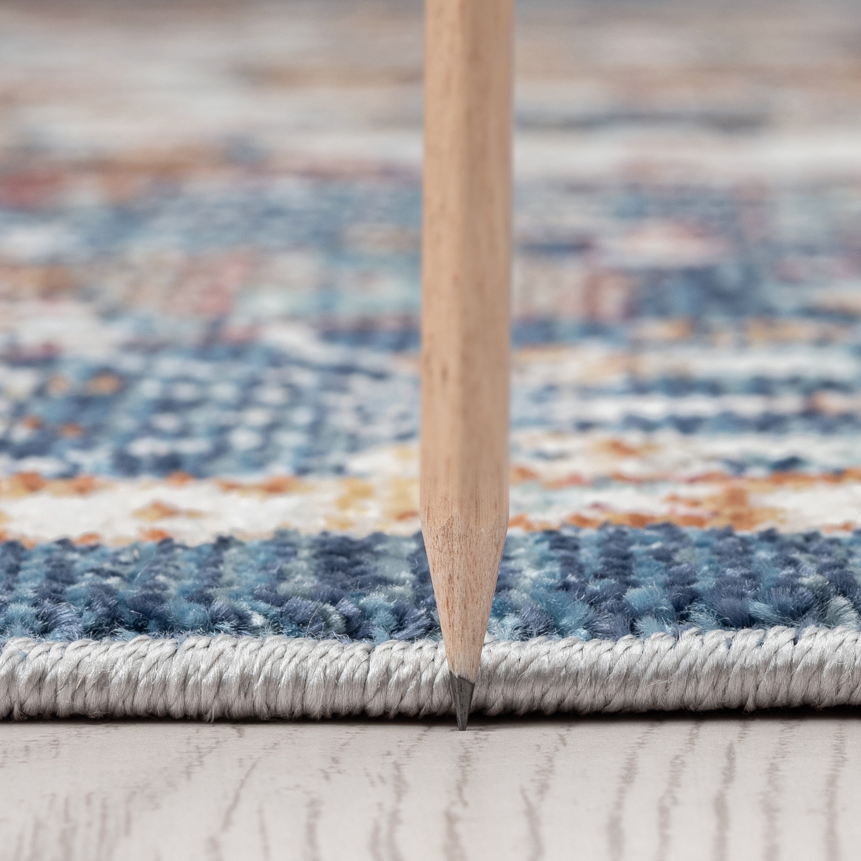 Traditional 2x8 Area Rug (2'3'' x 7'7'') Oriental Navy, Gold Indoor Runner Easy to Clean