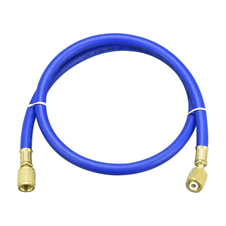 Uxcell 0.9m 1/4 SAE Thread Connector 800PSI Refrigeration Charging Hose Tube Blue