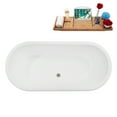 thumbnail image 6 of 71" Streamline B-428-174-BNK Soaking Freestanding Tub and Tray With Internal Drain in Brushed Nickel, 6 of 10