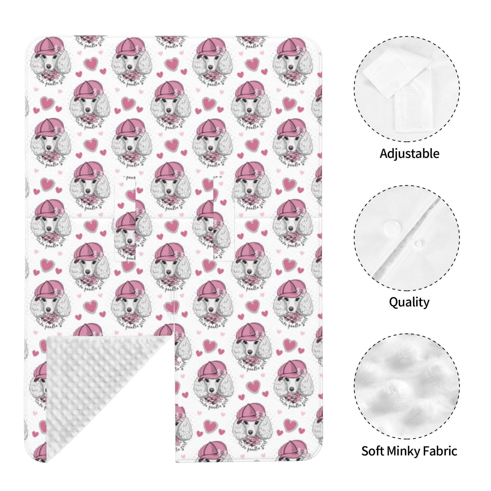 Naloa Cute Poodle Dog Baby Car Seat Cover, Breathable Baby Carrier Cover, Multiuse Baby Carrier Cover & Nursing Breastfeeding Cover