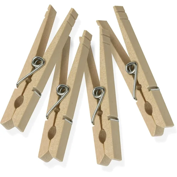 Honey-Can-Do Wooden Clothespins - 100 Pack For Laundry & Organization