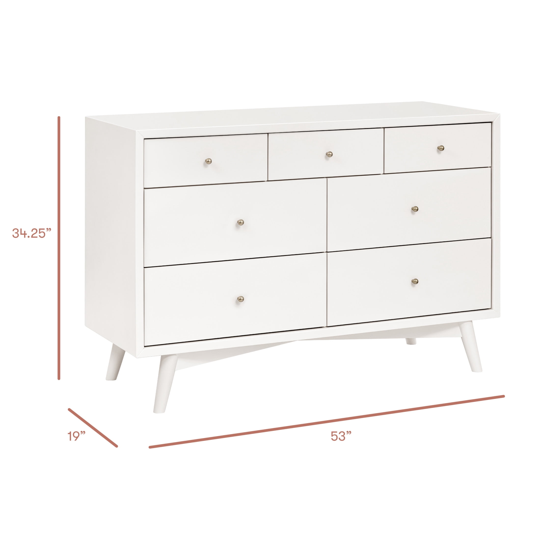 Babyletto Palma 7-Drawer Wide Assembled Dresser (53")
