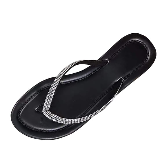Wovix Women'S Slipper Rhinestone Glitter Sparkly Dress Flip Flop Sandals Trendy Streetwear Work Shoes Daily Wear
