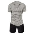 thumbnail image 4 of Baqcunre Track Suits For Men Set Men'S 3D Short Sleeve Suit Shorts Beach Tropical Hawaiianss Body Sports Shorts Suit Sports Suit Mens Outfits Tops For Men Grey XL, 4 of 4