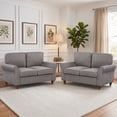 thumbnail image 5 of Bonzy Home 2-Pack 57'' Loveseat Sofa, 2-Seater Couch for Living Room, Comfy Upholstered Sofa Couch for Small Space, Apartment, Office, Gray, 5 of 8