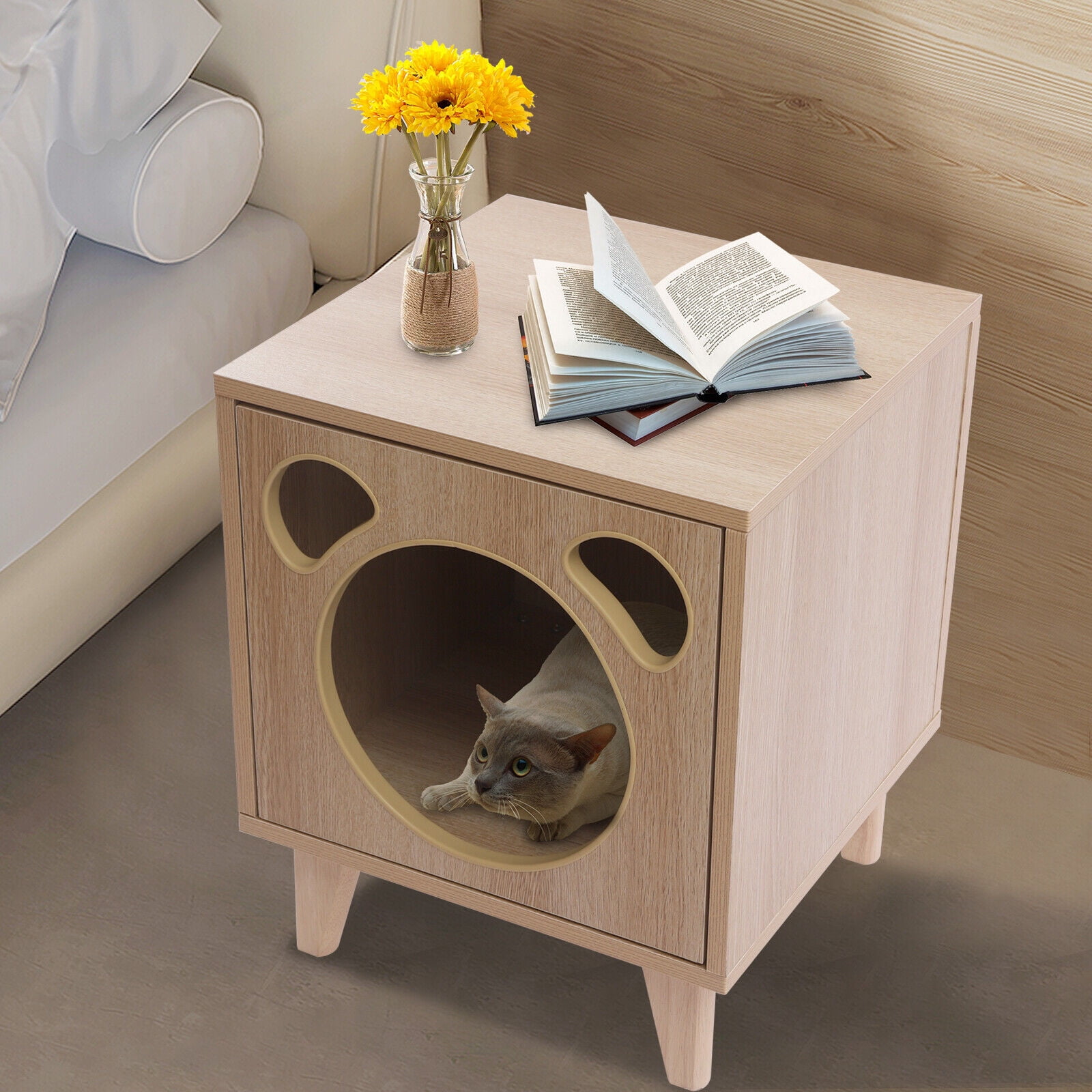 Cat Nest Nightstand Bedside Table Cat Houses Condos Pet House