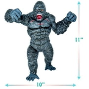 Giant King Kong vs Monster Dinosaur Attack Action Figure 11” Fight Mode Gorilla Ape Solid Wild Birthday Gift Present, Travel Bag