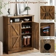 thumbnail image 3 of 6-Tier Shoe Cabinet with Doors, Entryway Shoe Rack Wooden Shoe Storage Cabinet with Adjustable Shelves & Anti-tip Fitting, Farmhouse Shoe Cabinet Storage for Entryway, Living Room, Closet, 3 of 8